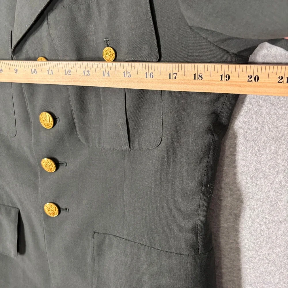 Vintage US Army‎ Uniform Dress Jacket 37S Wool Vietnam WI National Guard Patches